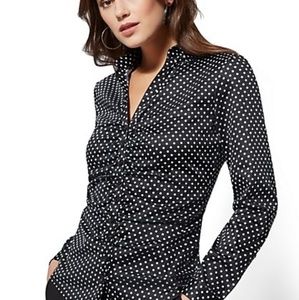 New york and company button down ruched